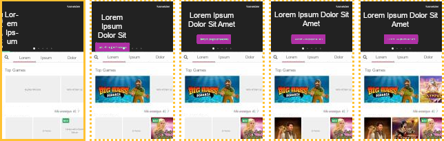 Filmstrip showing the loading of the hero image